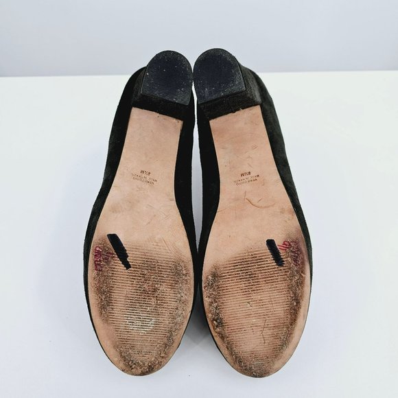 Nara Shoes Tasseled Penny Loafer Pumps 8.5 Dark Green Block Heel Leather Preppy - Picture 12 of 14